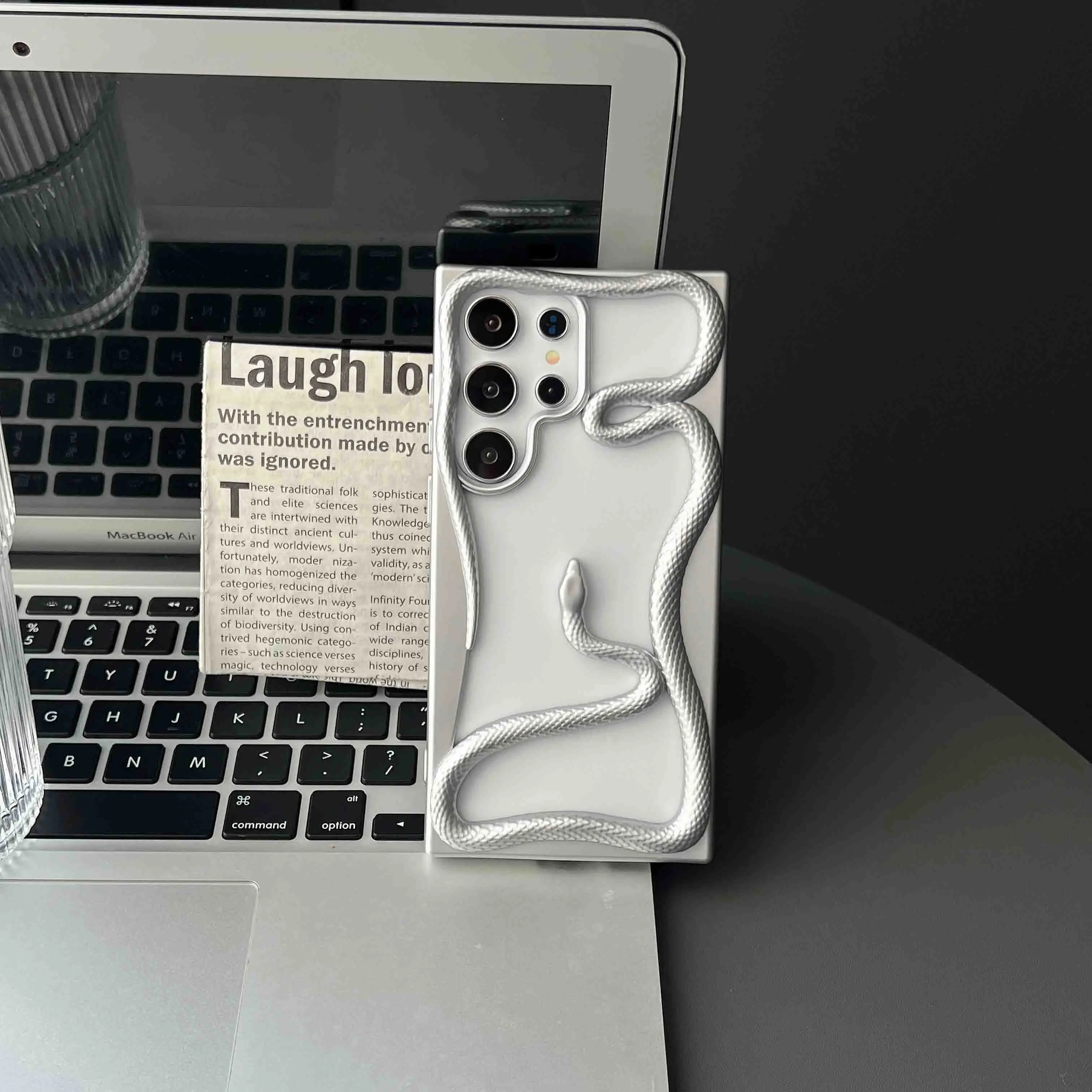 Plating 3D Hollow Snake Phone Case For Samsung S25 S24 S22 S23 Ultra FE A56 A36 A26 A16 A06 A55 Fashion Soft Shockproof Cover