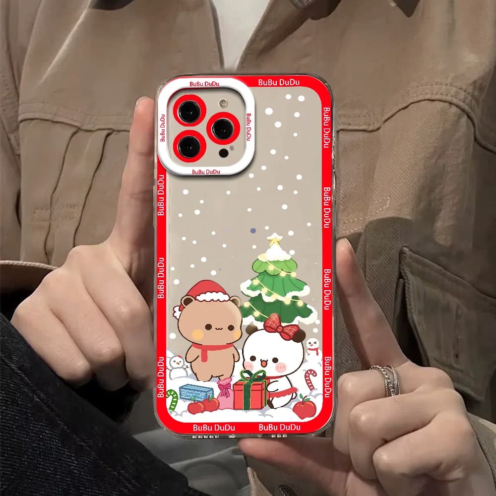 Bubu And Dudu Merry Christmas Phone Case For IPhone 12 11 13 14 15 16 17MINI Max Pro Plus Shockproof Soft Clear Back Cover Coque