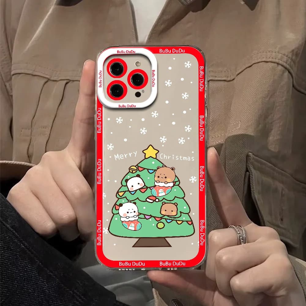 Bubu And Dudu Merry Christmas Phone Case For IPhone 12 11 13 14 15 16 17MINI Max Pro Plus Shockproof Soft Clear Back Cover Coque