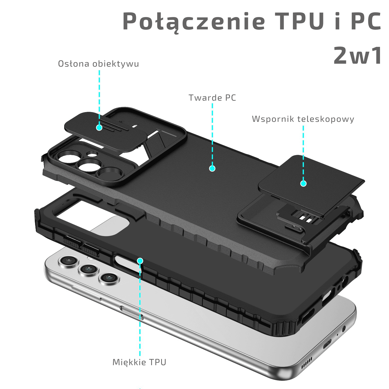 Etui Pancerne z podstawką - Samsung series A